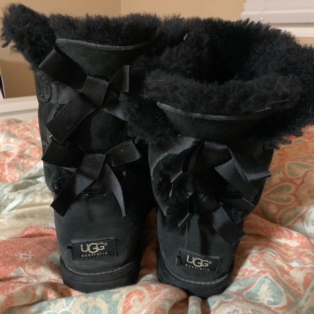 Black Ugg Boots With Bows🖤💞